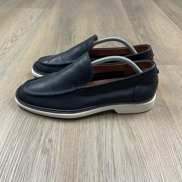 Allen Edmonds Wilder Mens 9 Black Slip On Loafers Venetian Leather Low Top - Picture 3 of 10